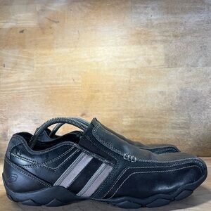 Skechers Diameter Zinroy Mens Size 10 Slip On Leather Loafers Shoes Black
